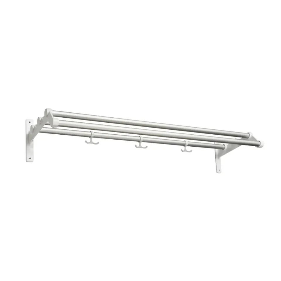 Essem Design Hat Rack & Hat Shelves*Nostalgi 291 hat shelf, Aluminium, white Silver-coloured
