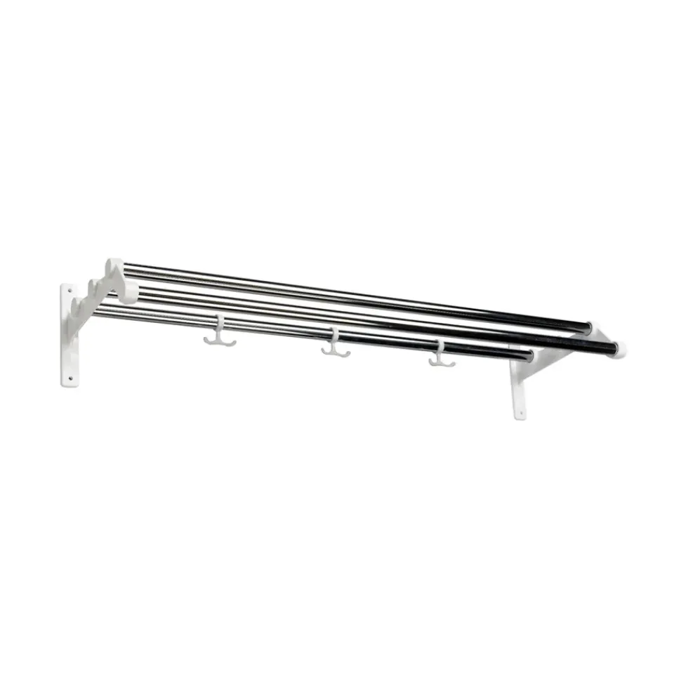Essem Design Hat Rack & Hat Shelves*Nostalgi 291 hat shelf, Chrome, white Silver-coloured