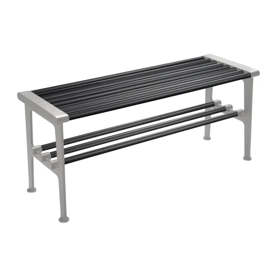 Essem Design Benches*Nostalgi bench 100 cm, Black-aluminium BlackSilver-coloured