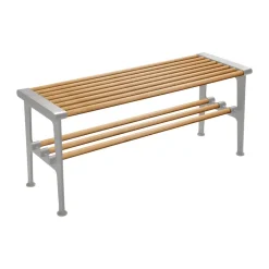 Essem Design Benches*Nostalgi bench 100 cm, Oak-aluminium BrownSilver-coloured