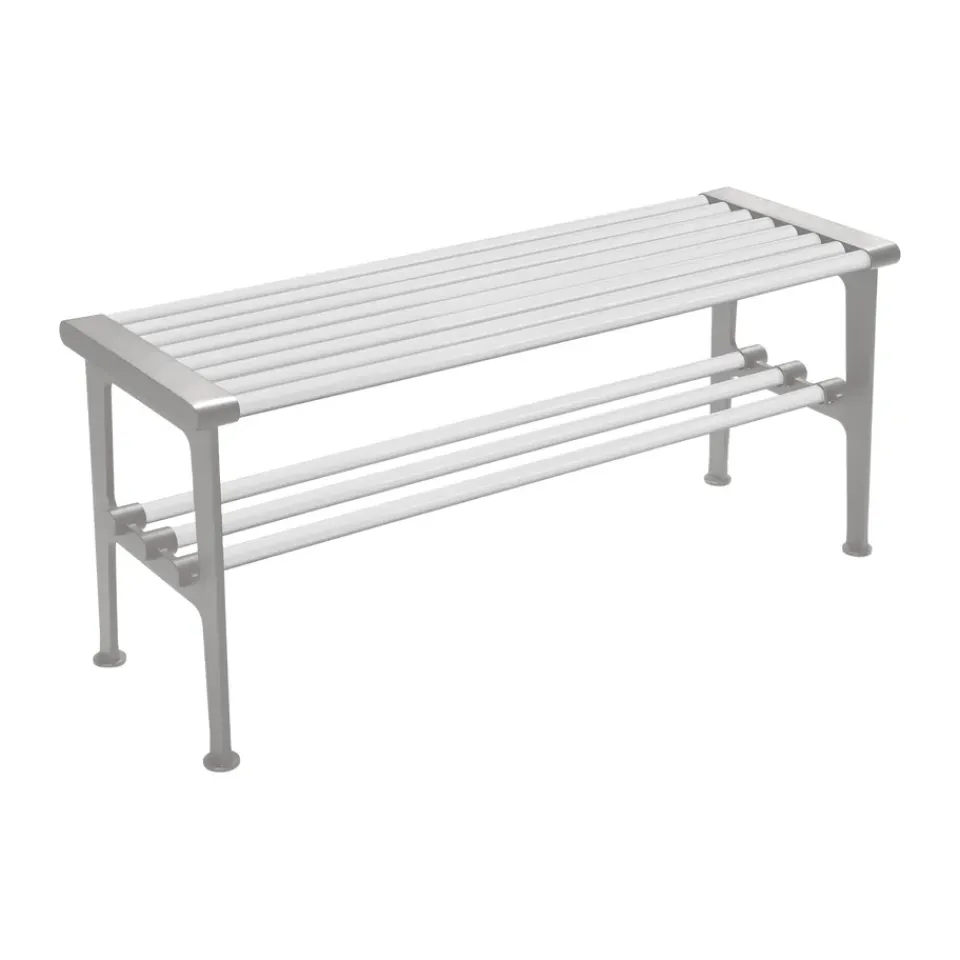 Essem Design Benches*Nostalgi bench 100 cm, White-aluminium WhiteSilver-coloured