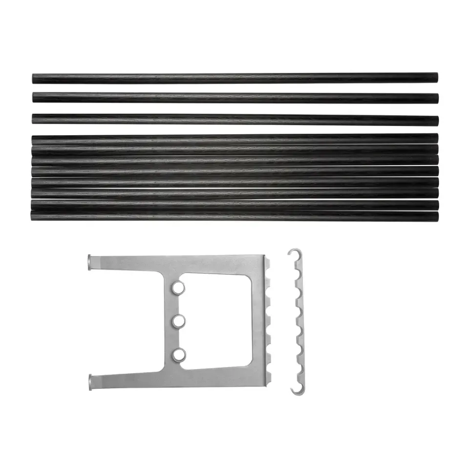 Essem Design Benches*Nostalgi bench extension 100 cm, Black stained oak-aluminium BlackSilver-coloured