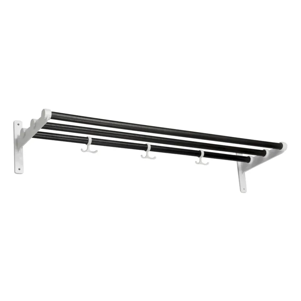 Essem Design Hat Rack & Hat Shelves*Nostalgi hat shelf/ shoe shelf, Black oiled oak-white BlackWhite