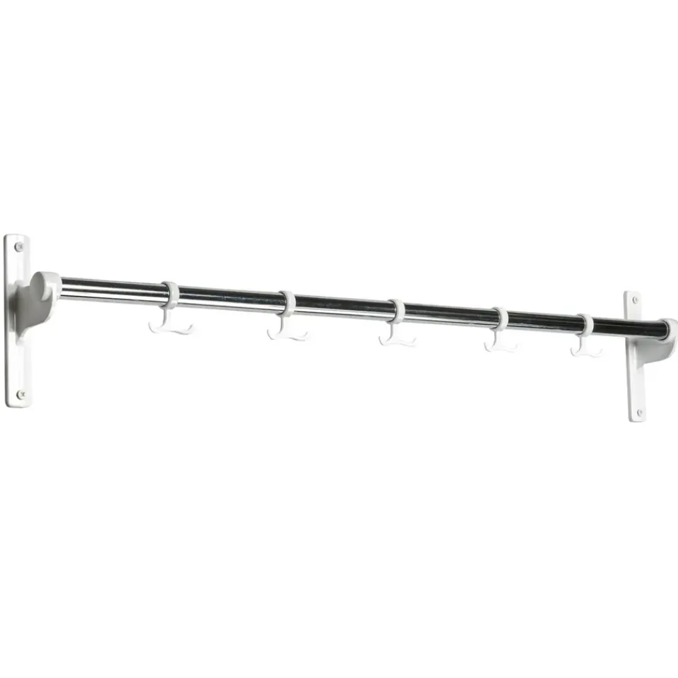 Essem Design Clothes Hooks & Hangers*Nostalgi hook 100 cm, chrome/white Silver-colouredWhite