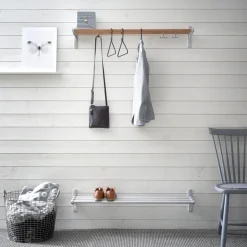 Essem Design Hat Rack & Hat Shelves*Nostalgi Shoe or hat shelf, , black stand White