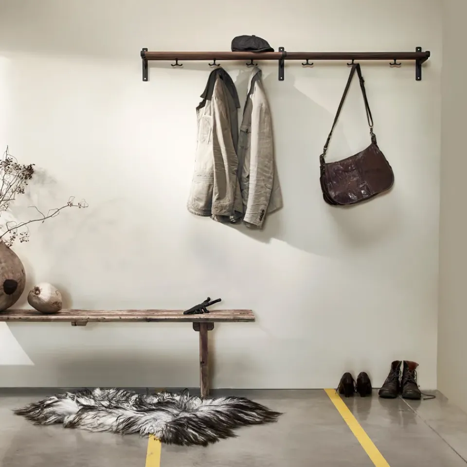 Essem Design Hat Rack & Hat Shelves*Nostalgi Shoe or hat shelf, Aluminium, white stand Silver-coloured