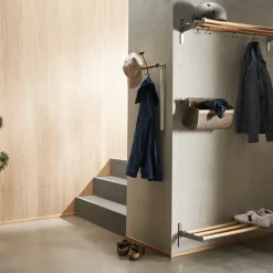 Essem Design Hat Rack & Hat Shelves*Nostalgi Shoe or hat shelf, Brass, black stand Gold-coloured
