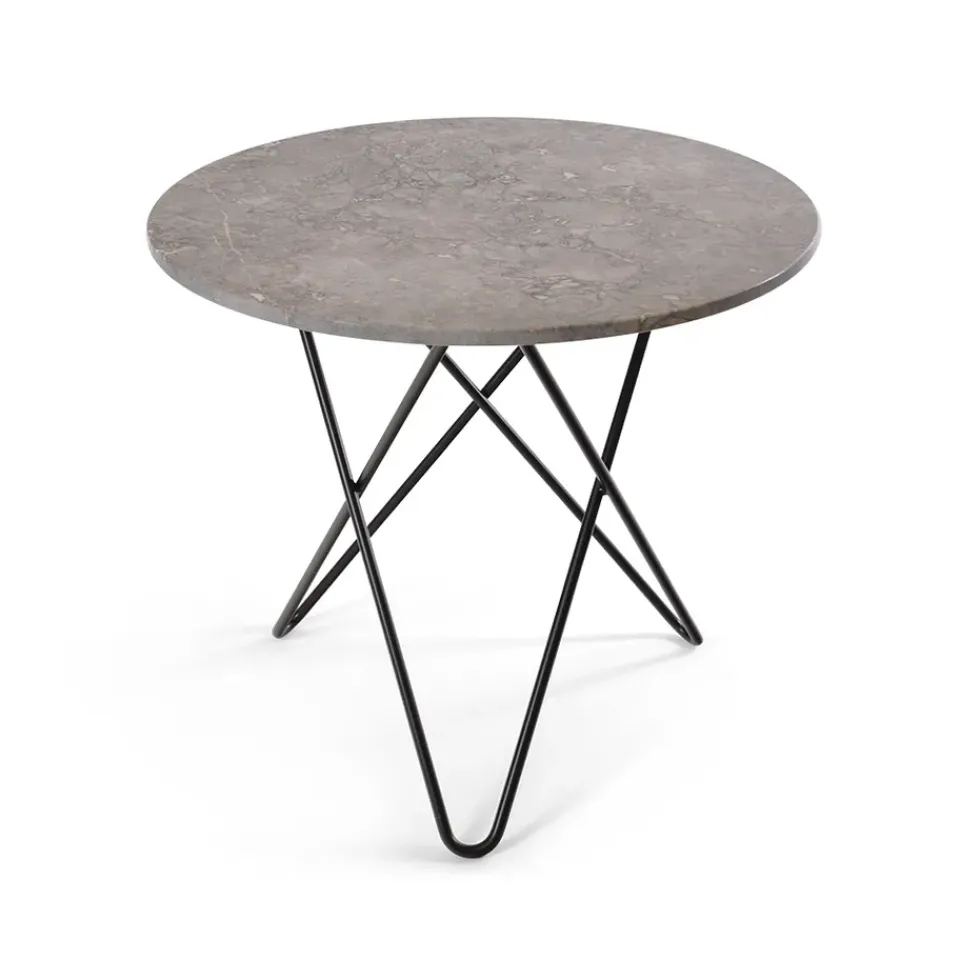OX Denmarq Dining Tables*O Dining Table dining table, Marble . black lacquered stand Grey