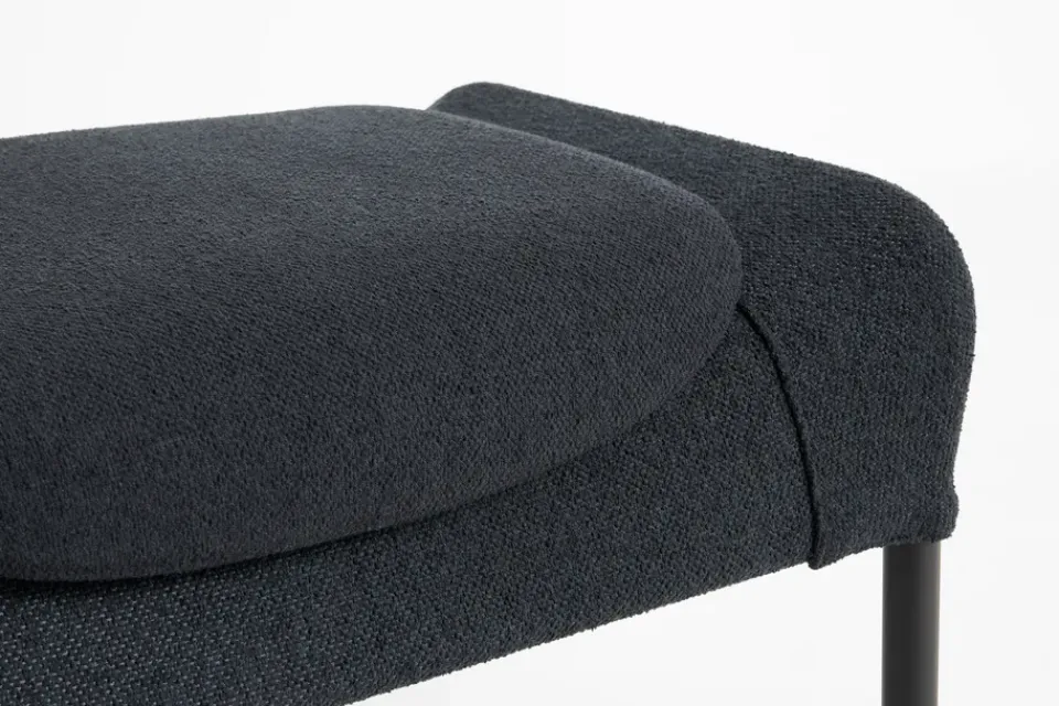 HAY Armchairs & Footstools*O2 Ottoman footstool, Soft -svartlackerad steel Black