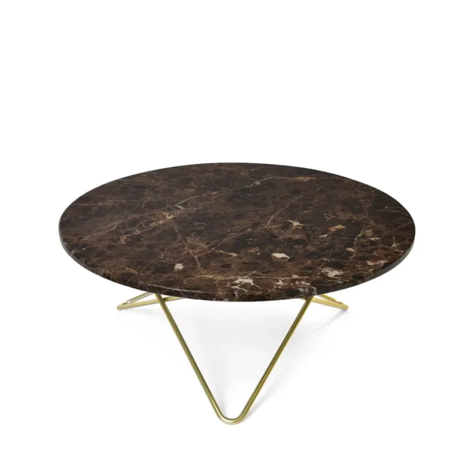 OX Denmarq Coffee Tables*O Table coffee table, marble . brass stand Brown