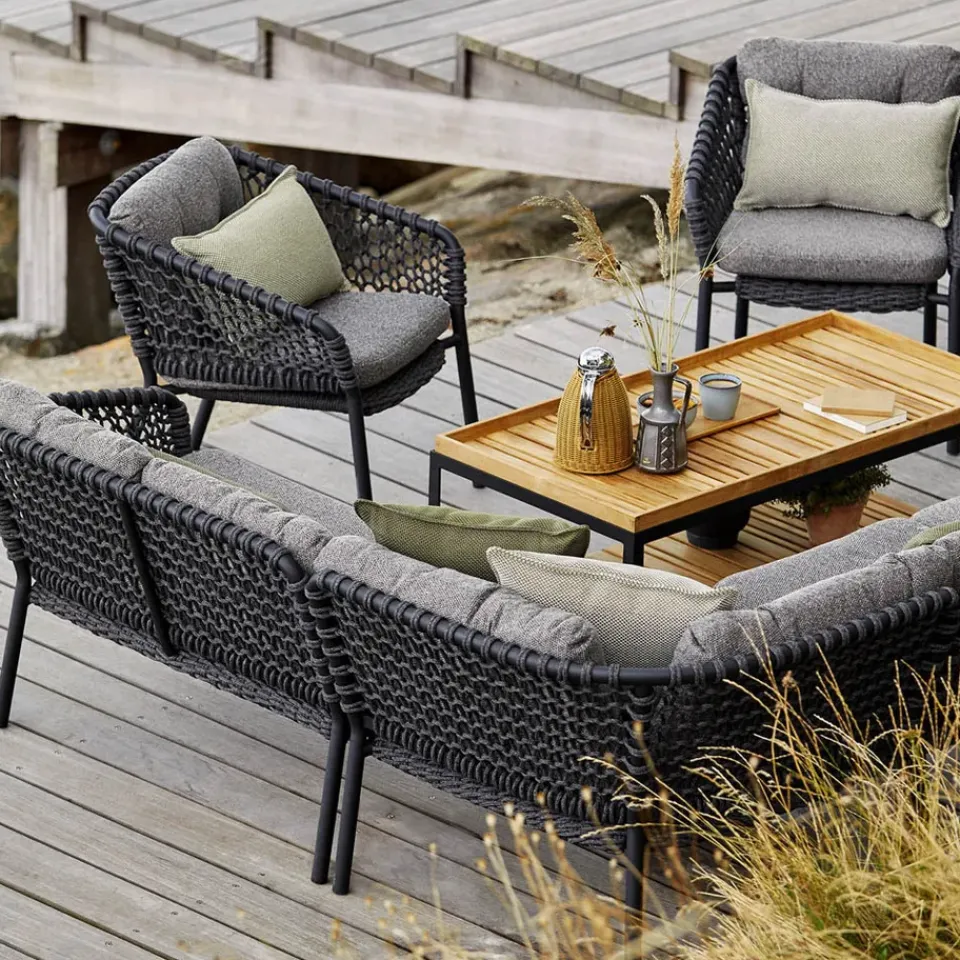 Cane-line Garden Sofas & Garden Benches|Outdoor Lounge Furniture*Ocean modular sofa, Dark , corner section Grey