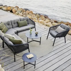 Cane-line Garden Sofas & Garden Benches|Outdoor Lounge Furniture*Ocean modular sofa, Dark , corner section Grey