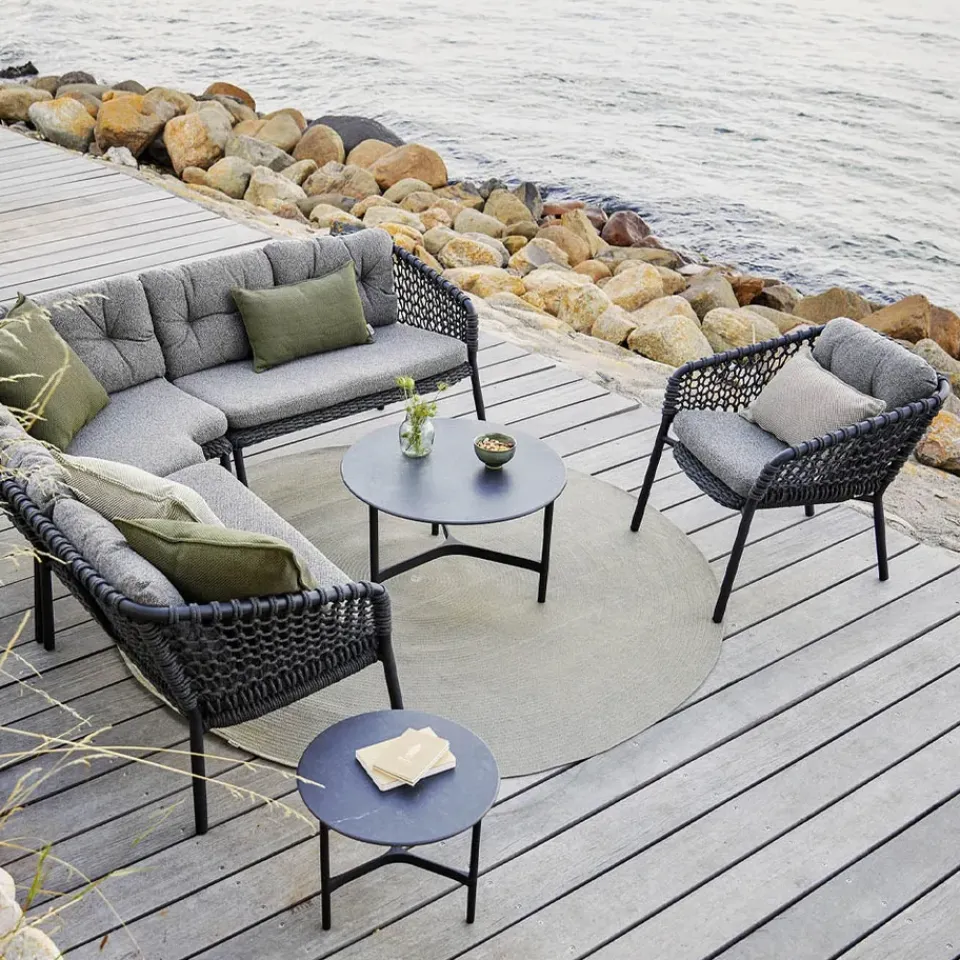 Cane-line Garden Sofas & Garden Benches|Outdoor Lounge Furniture*Ocean modular sofa, Dark , corner section Grey