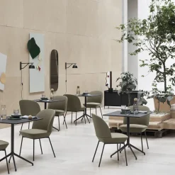 Muuto Chairs*Oslo side chair fabric upholstered, Ocean 80-Anthracite black Grey