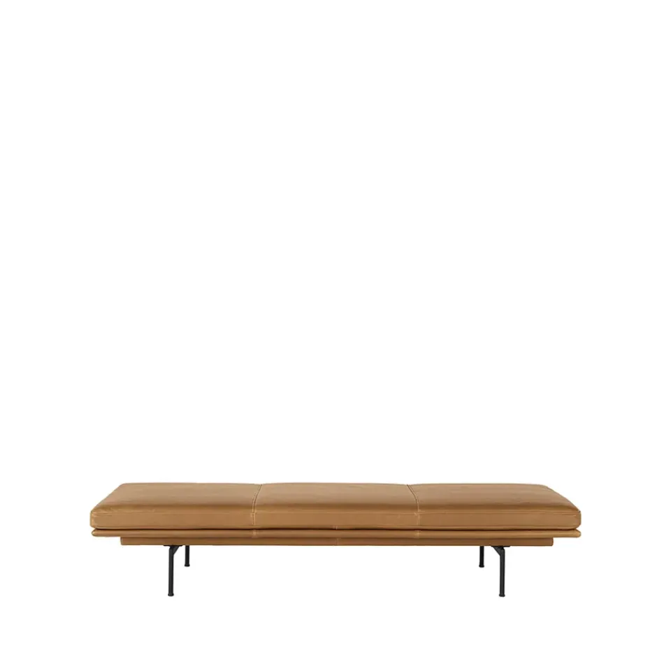 Muuto Day Beds & Chaises|Sofas*Outline daybed, Refine leather cognac-Black Brown