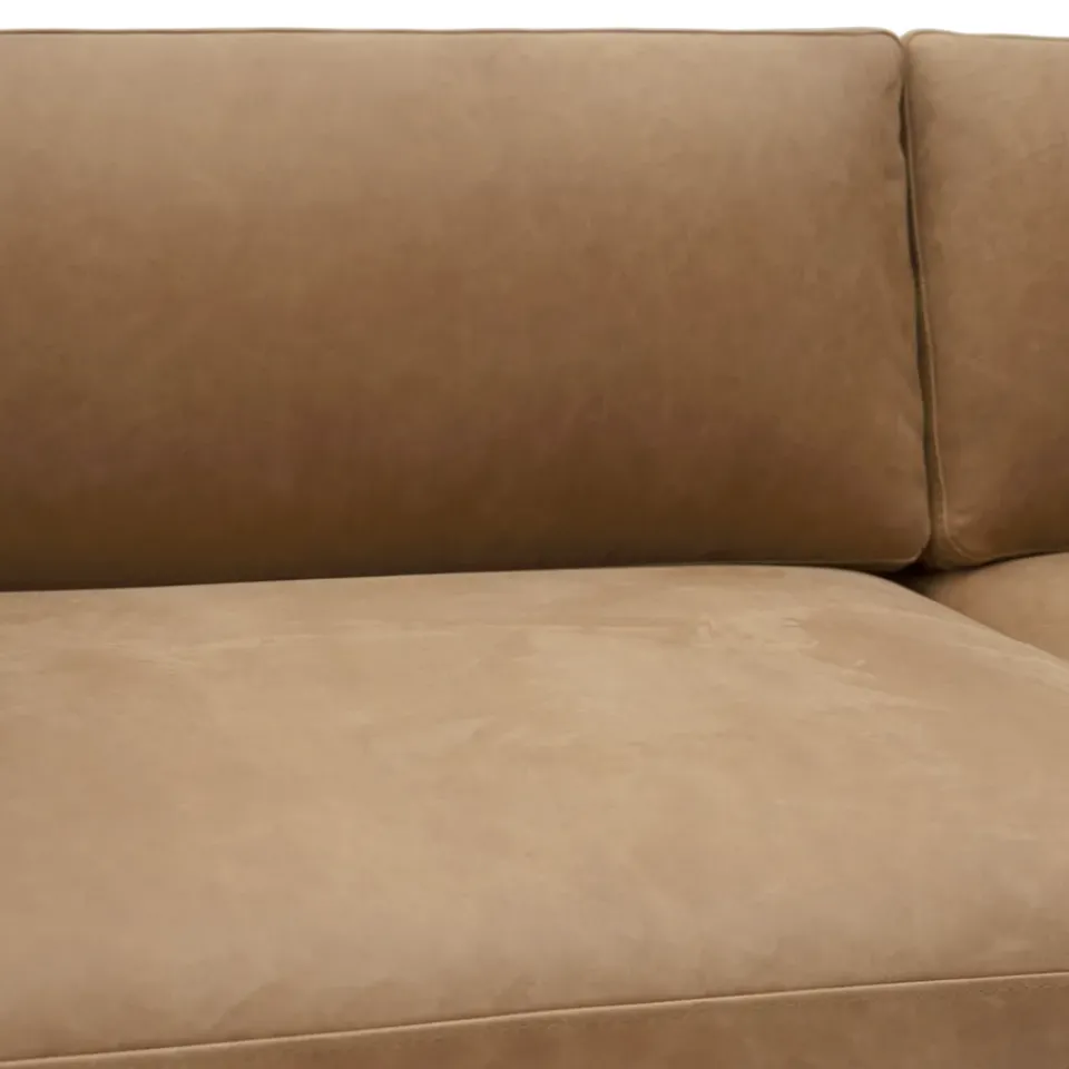 Muuto Sofas*Outline 3.5-seater sofa polished aluminum, Grace leather Camel Brown