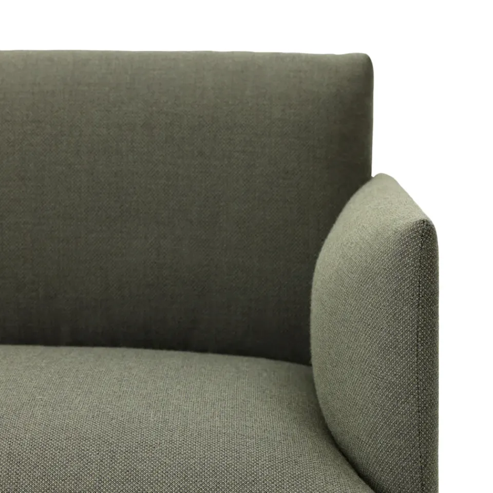 Muuto Sofas*Outline sofa 3-seat fabric, Fiord 961 -black leg Green