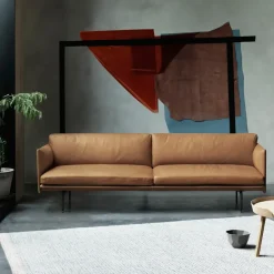 Muuto Sofas*Outline sofa 2-seat, Refine leather - Black