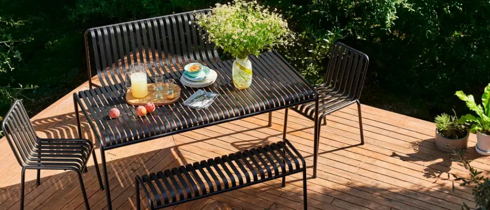 HAY Garden Sofas & Garden Benches*Palissade bench 120x42 cm, Anthracite BlackGrey