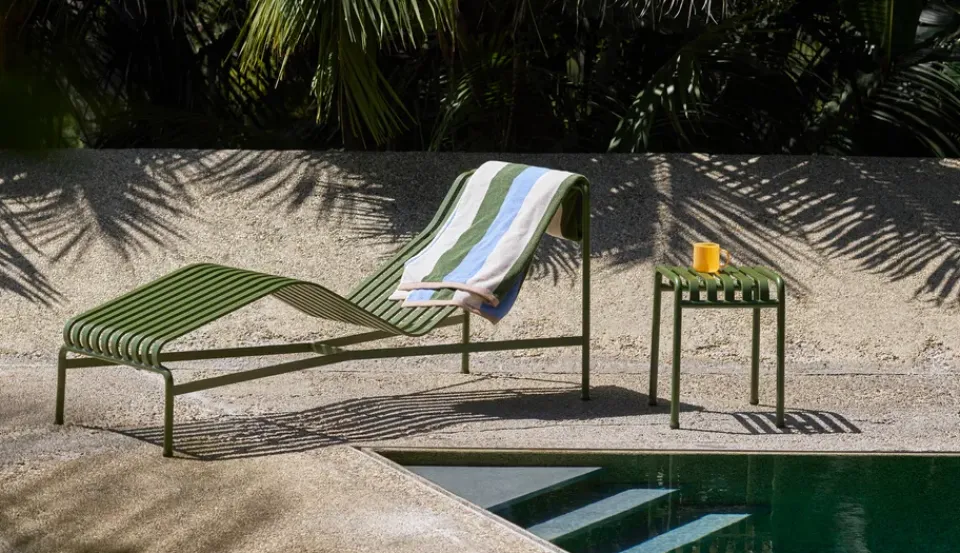 HAY Seating|Garden Sofas & Garden Benches*Palissade chaise lounge, Olive Green