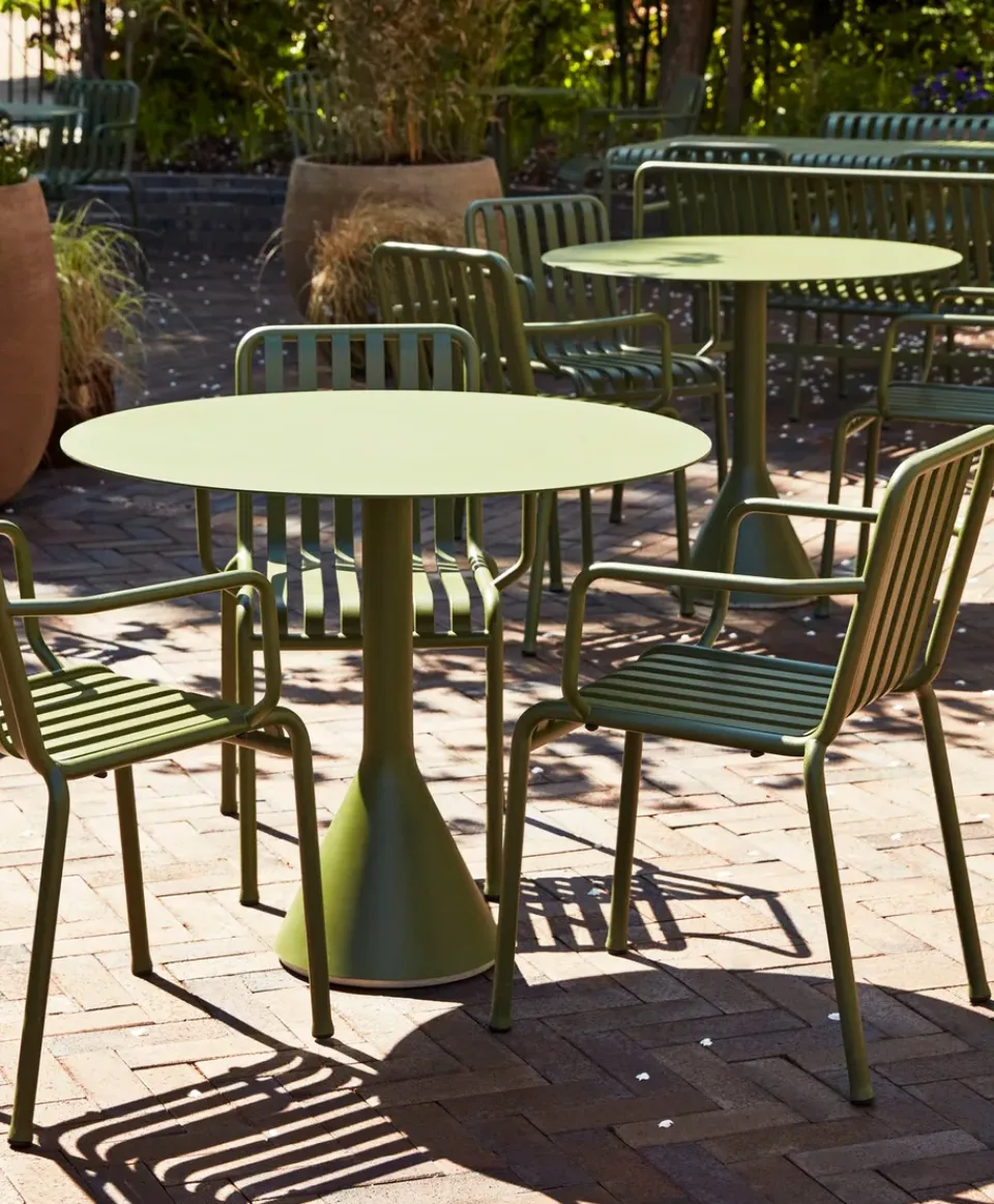 HAY Table For Outdoor Use*Palissade Cone round coffee table, Olive, ø90 Green