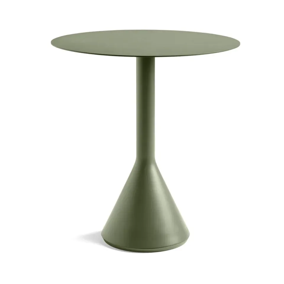 HAY Balcony Furniture|Table For Outdoor Use*Palissade Cone round coffee table, Olive, ø70 Green