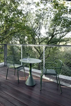 HAY Balcony Furniture|Table For Outdoor Use*Palissade Cone round coffee table, Olive, ø70 Green