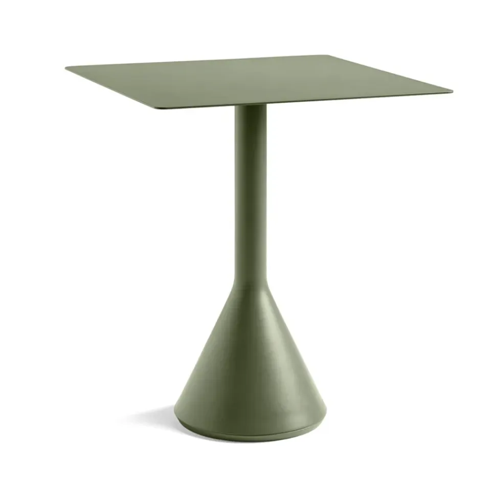 HAY Table For Outdoor Use|Balcony Furniture*Palissade Cone square coffee table 65x65 cm, Olive Green