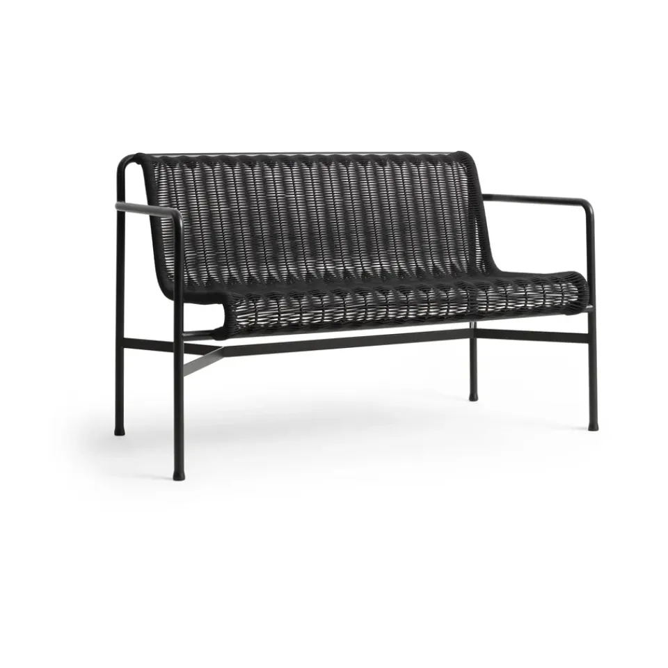 HAY Garden Sofas & Garden Benches*Palissade Cord Dining bench with armrests, Anthracite Black