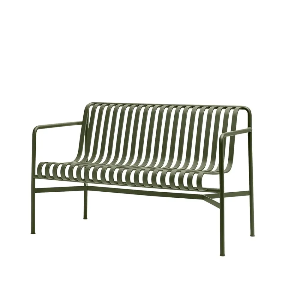 HAY Garden Sofas & Garden Benches*Palissade Dining bench with armrests, Olive Green