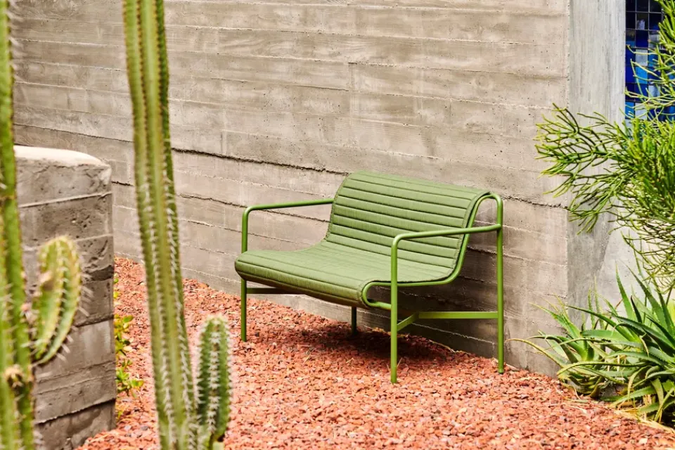 HAY Garden Sofas & Garden Benches*Palissade Dining bench with armrests, Olive Green