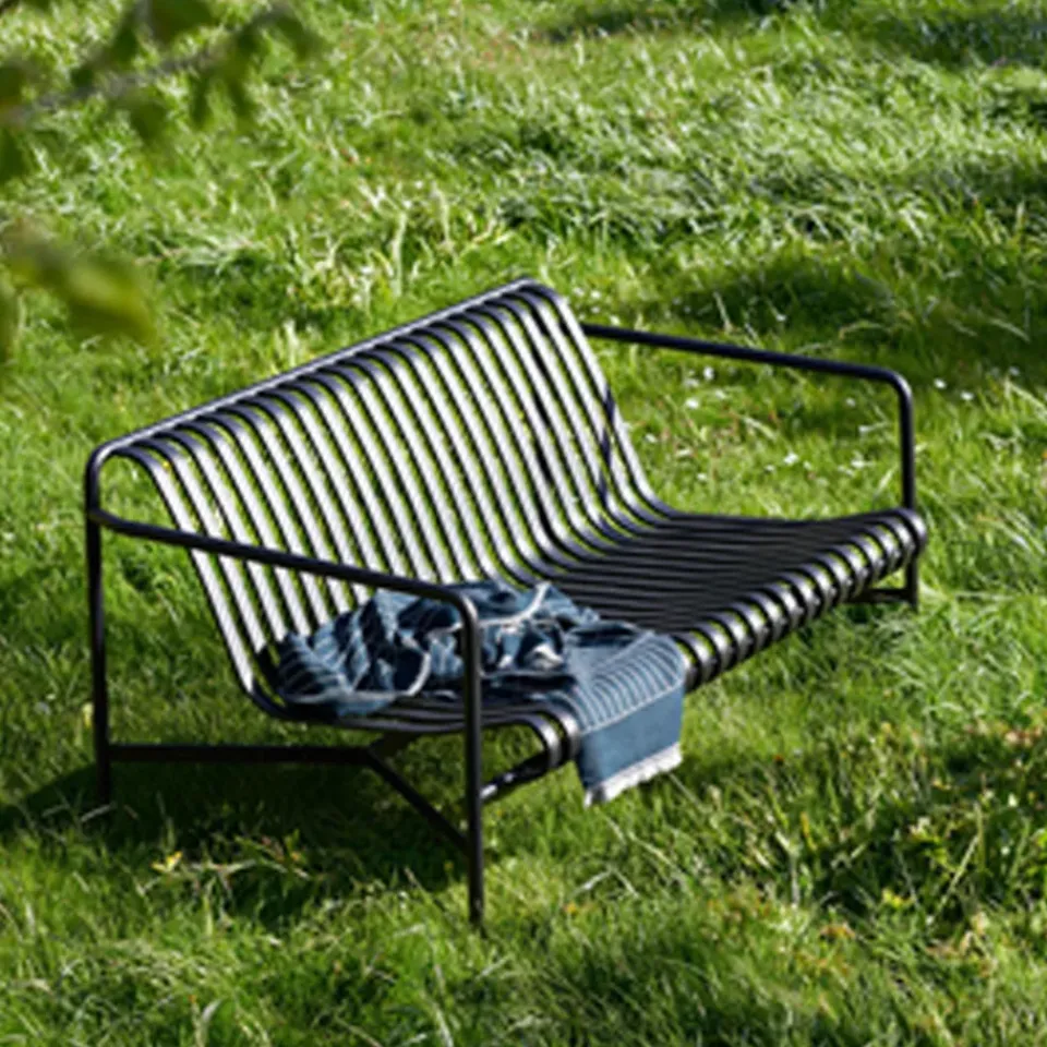 HAY Outdoor Lounge Furniture|Garden Sofas & Garden Benches*Palissade lounge sofa, Anthracite BlackGrey