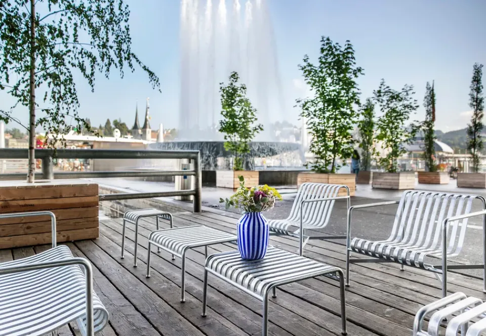 HAY Outdoor Lounge Furniture|Garden Sofas & Garden Benches*Palissade lounge sofa, Hot galvanized Silver-coloured