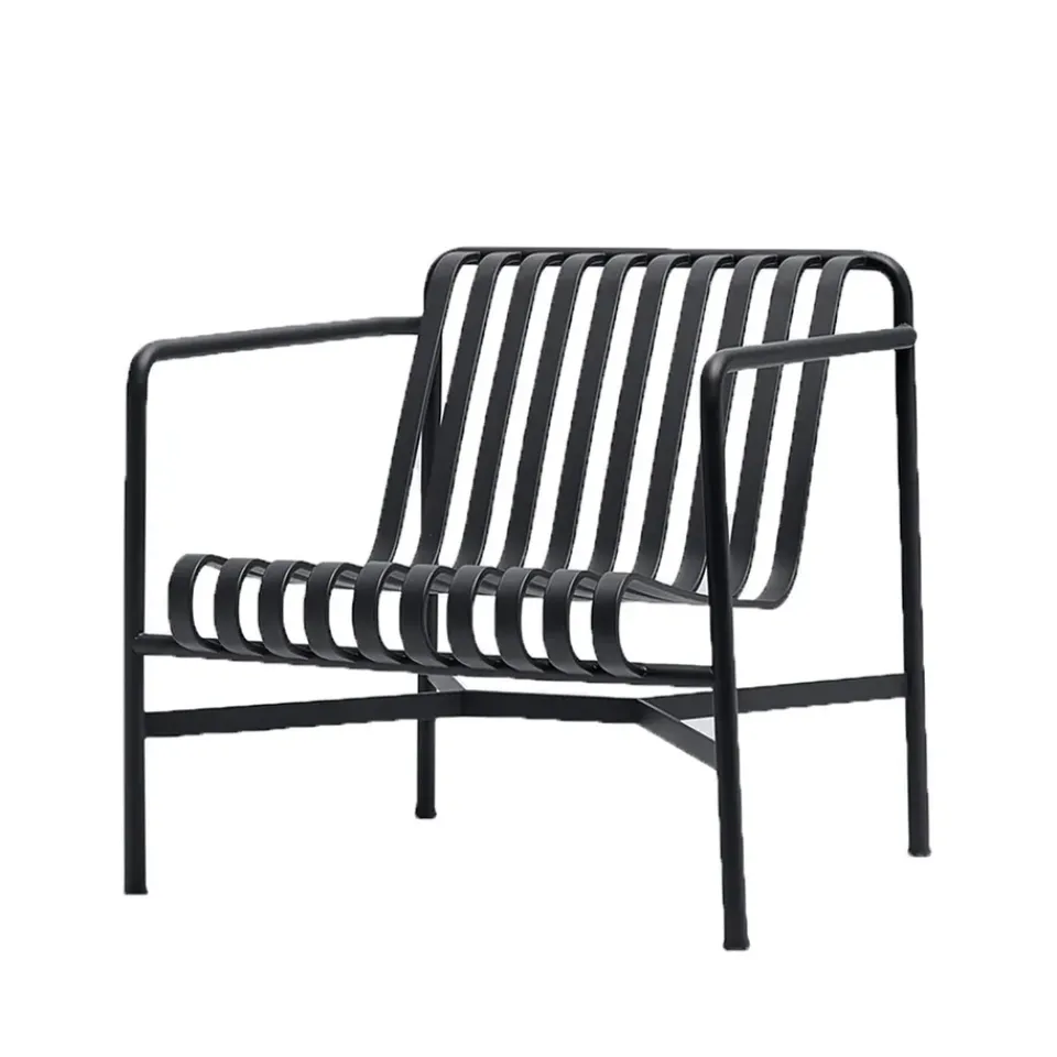 HAY Outdoor Lounge Furniture*Palissade Low lounge chair, Anthracite BlackGrey