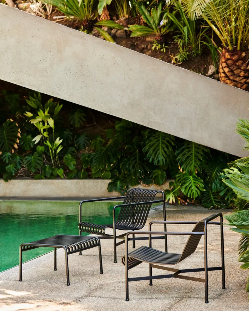 HAY Outdoor Lounge Furniture*Palissade Low lounge chair, Anthracite BlackGrey