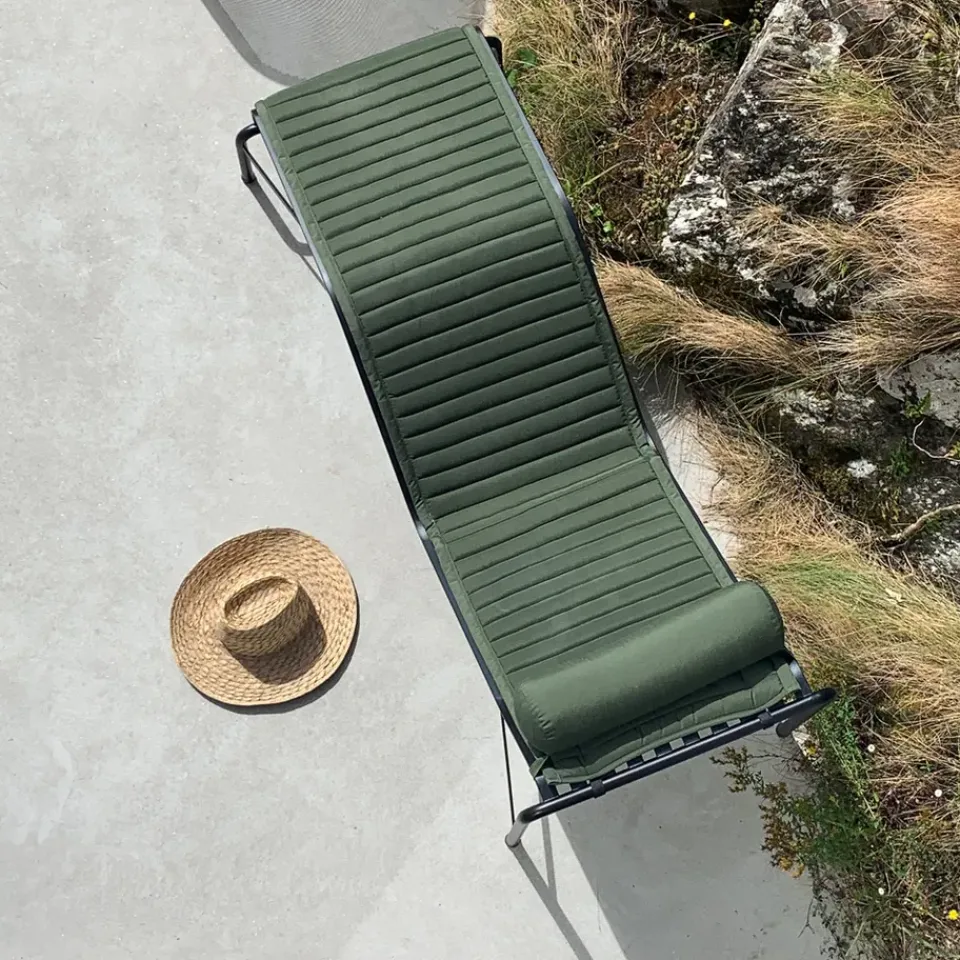 HAY Seat Cushions & Pads*Palissade Quilted chaise lounge cushion, Olive Green