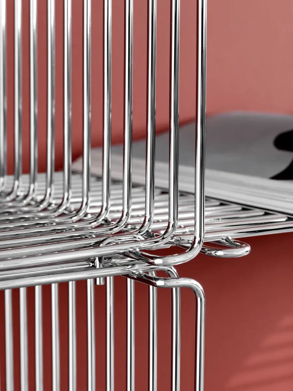 Montana Shelves & Shelving Systems*Panton Wire Single shelf 34,8x34,8x34,8 cm, Chrome Silver-coloured