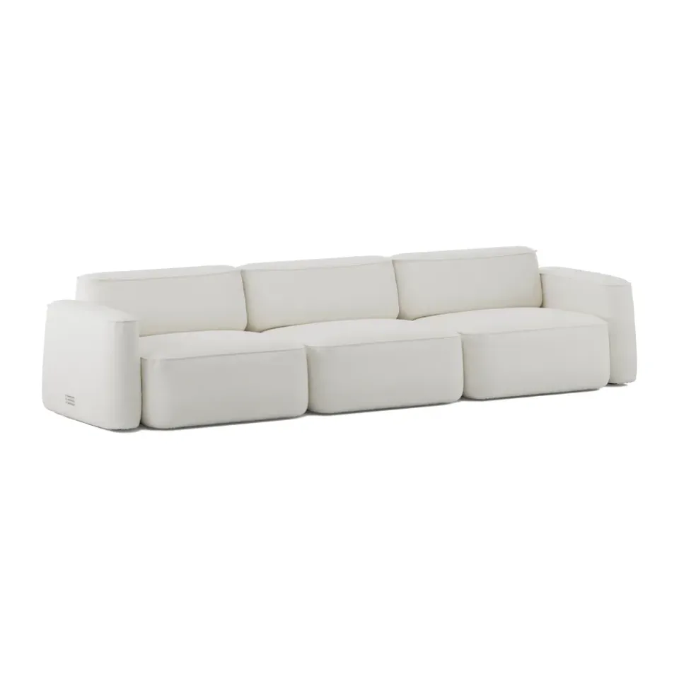 Massproductions Sofas*Patch 3-seater sofa, Ecriture 100 White