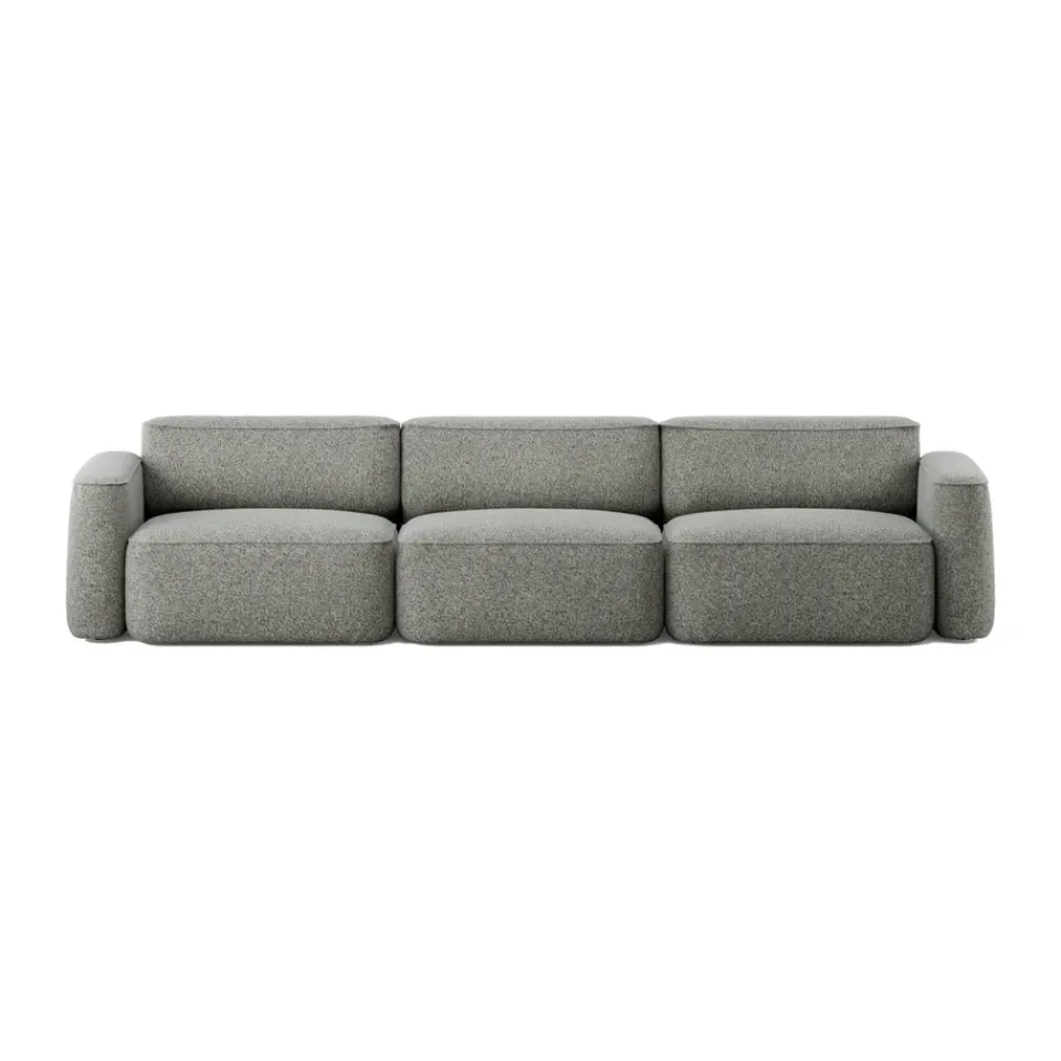 Massproductions Sofas*Patch 3-seater sofa, Spiral 23 Monochrome Grey