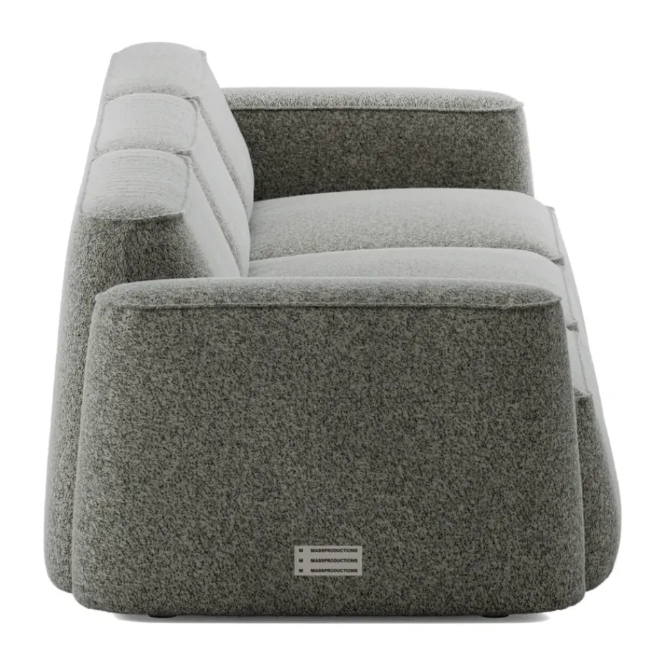Massproductions Sofas*Patch 3-seater sofa, Spiral 23 Monochrome Grey