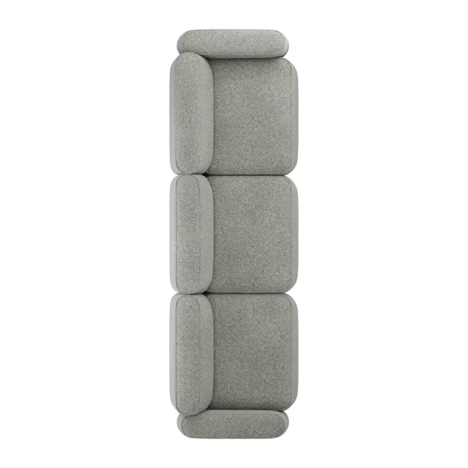 Massproductions Sofas*Patch 3-seater sofa, Spiral 23 Monochrome Grey