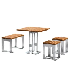 SMD Design Garden Sofas & Garden Benches*Paus bench, Oak. galvanised stand Beige