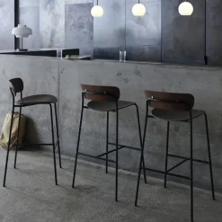 &Tradition Bar Stools*Pavilion AV9 barstool, , steel legs Black