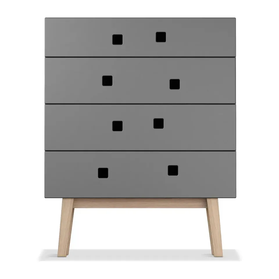 Zweed Dressers & Drawer Units*Peep B3 dresser, Slate , retro, oak stand Grey