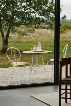 Gärsnäs Balcony Furniture*Pia chair, lacquered steel frame-oiled oak White