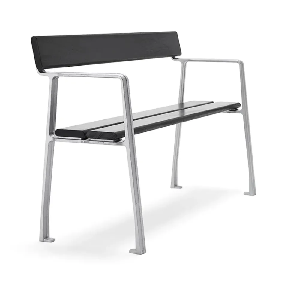 Byarums bruk Garden Sofas & Garden Benches|Outdoor Lounge Furniture*Piccolo sofa, Mahogany glaze, raw aluminum stand Black