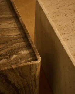 GUBI Side Tables*Pietra side table 30x80x40 cm, Neutral travertine White