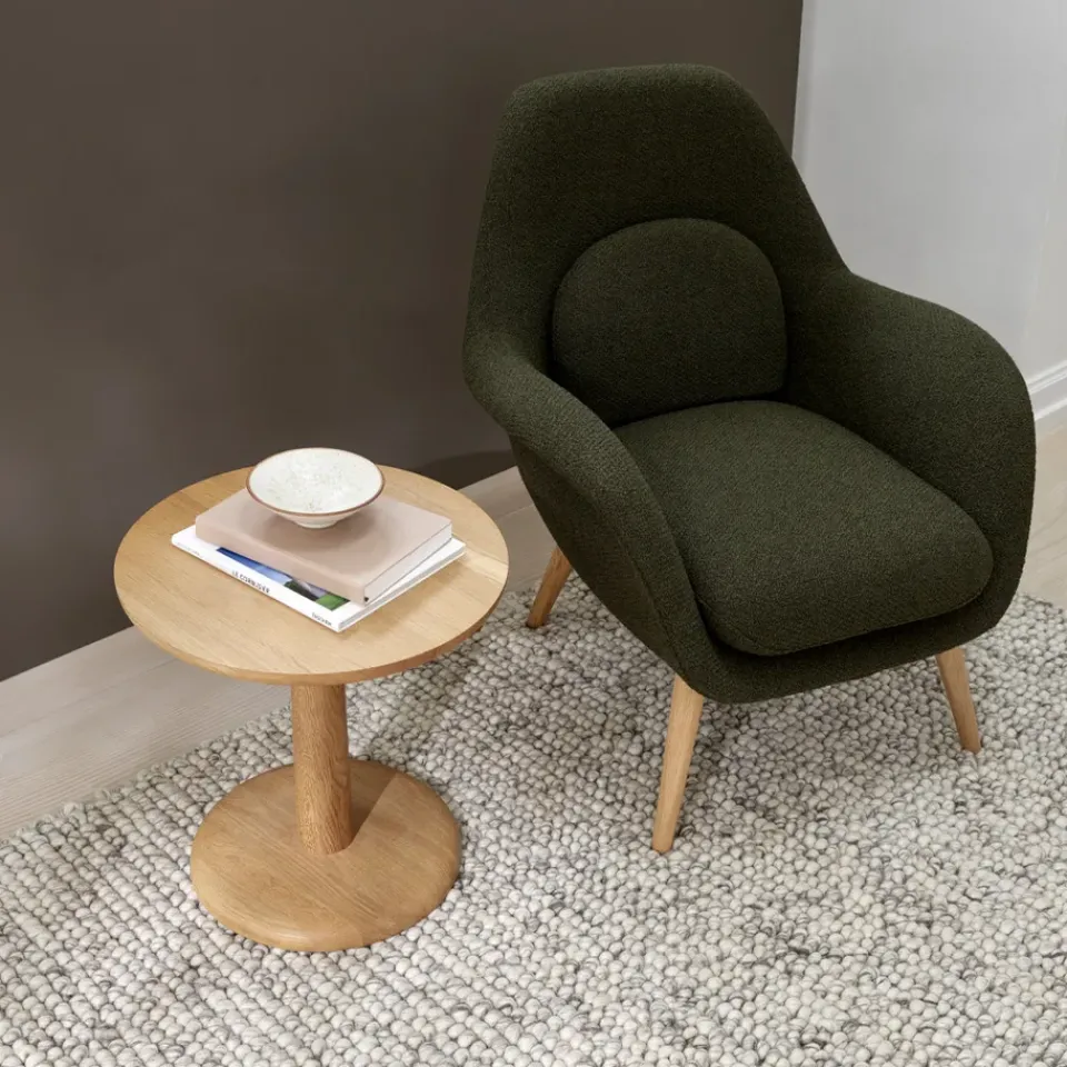 Fredericia Furniture Side Tables*Pon side table, lacquered oak, Ø35 cm Black