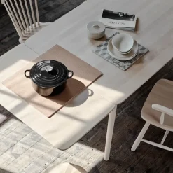 Stolab Dining Tables*Prima Vista dining table, Birch light matt lacquer. 120cm. 1 insert Beige