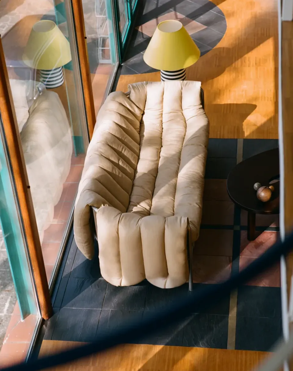 Hem Sofas*Puffy 2,5-seater sofa 205 cm, Sand leather-cream BrownWhite